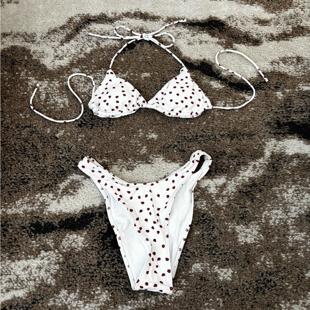 Garage White Bikini with Strawberry Print